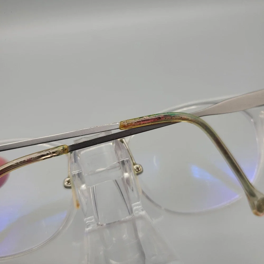 Red Rose Clear Eyeglasses Frames Handmade in Japan 49-18-145 Gunmetal Temples